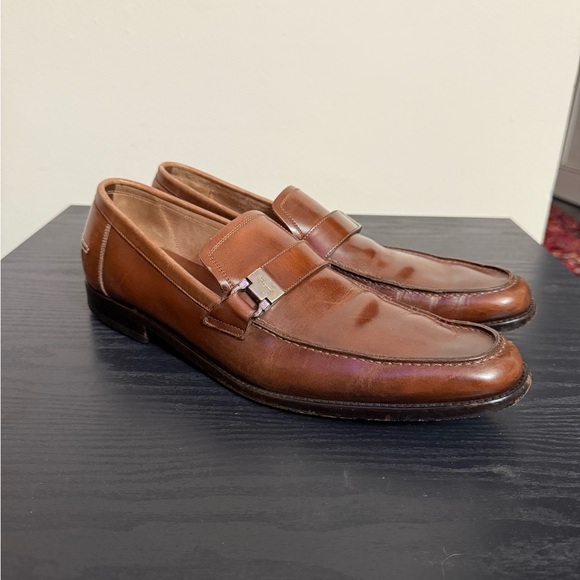 Salvatore Ferragamo Other - SALVATORE FERRAGAMO Brown Leather Gancini Buckle Monk Strap Men’s Loafers 9